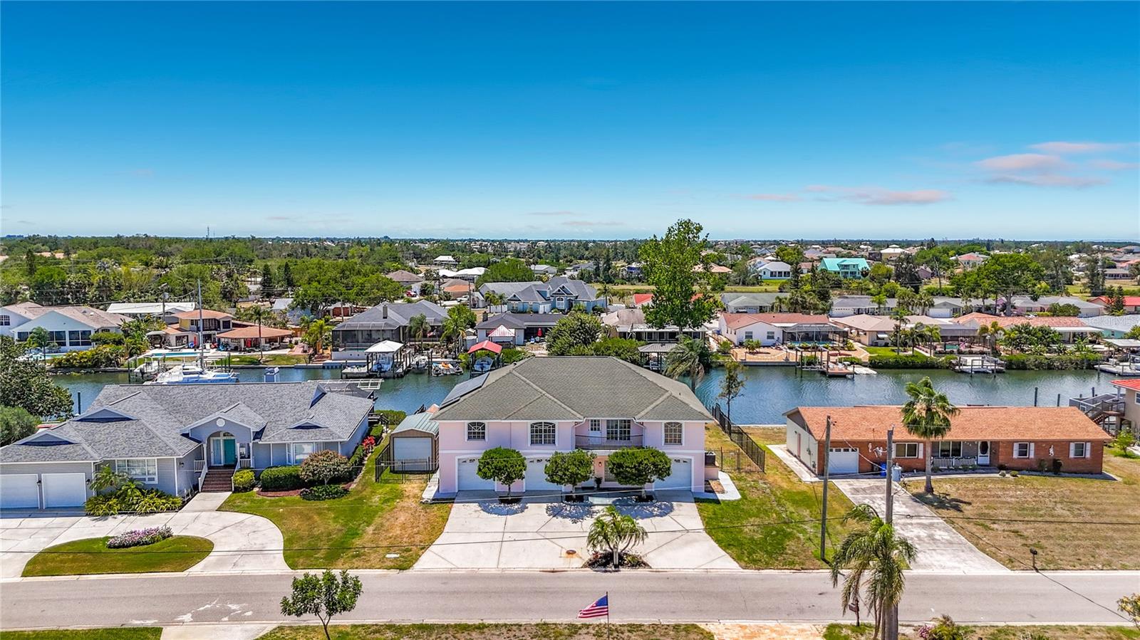 Sweeping aerial of the Apollo Beach canal community