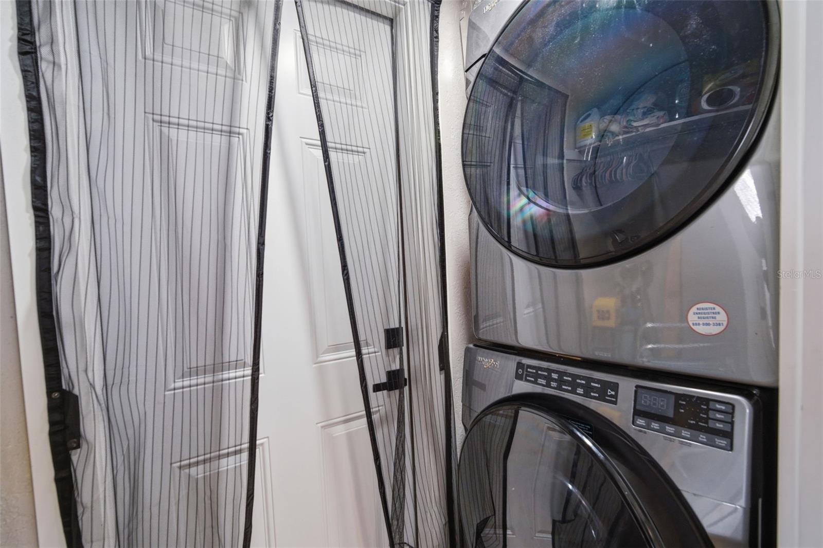 Launfry closet has access to outside yard as well.