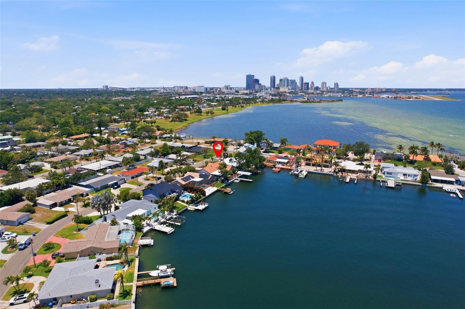 Aerial View of home vs Downtown St Pete