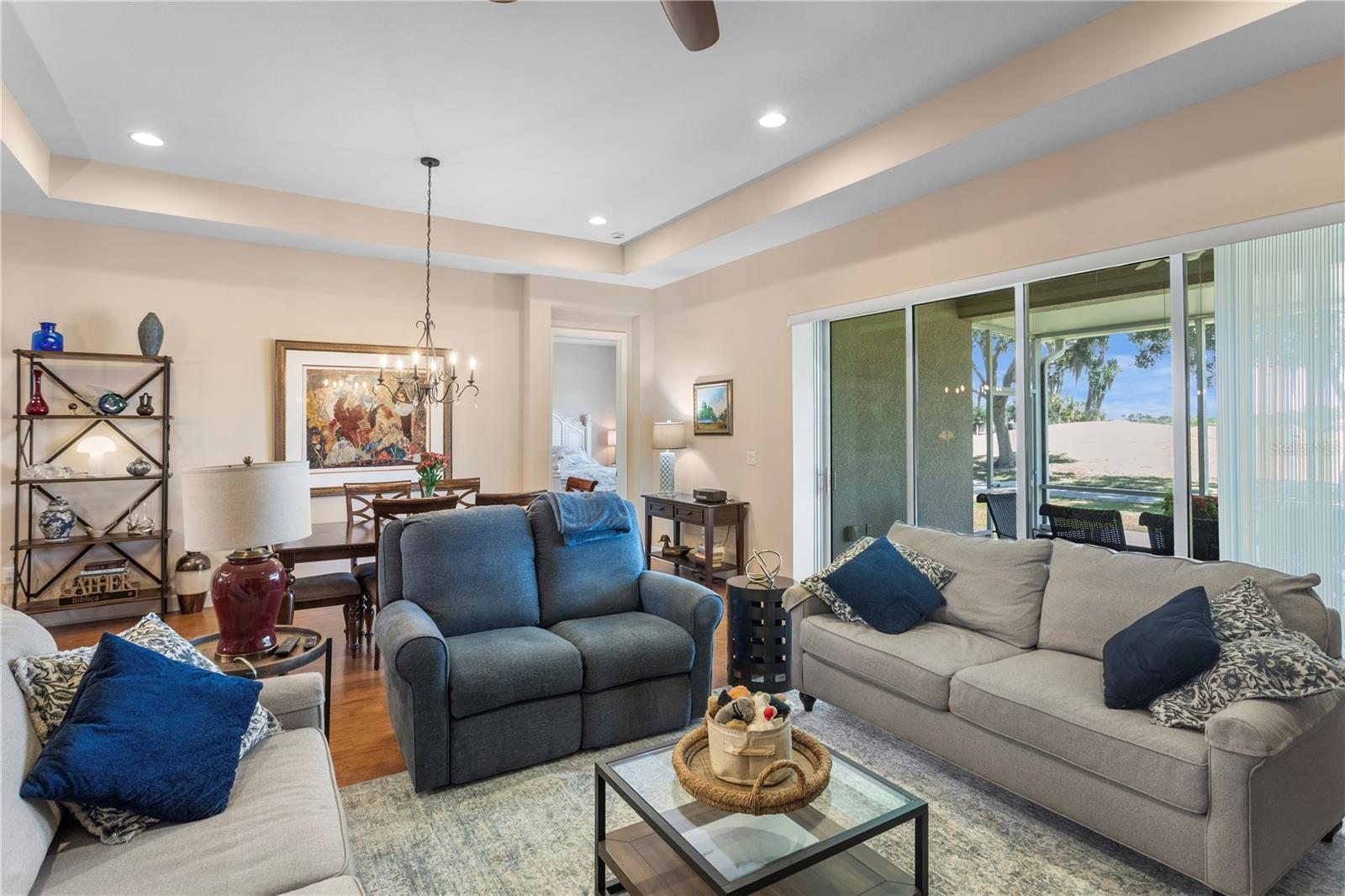 Living area with patio view.