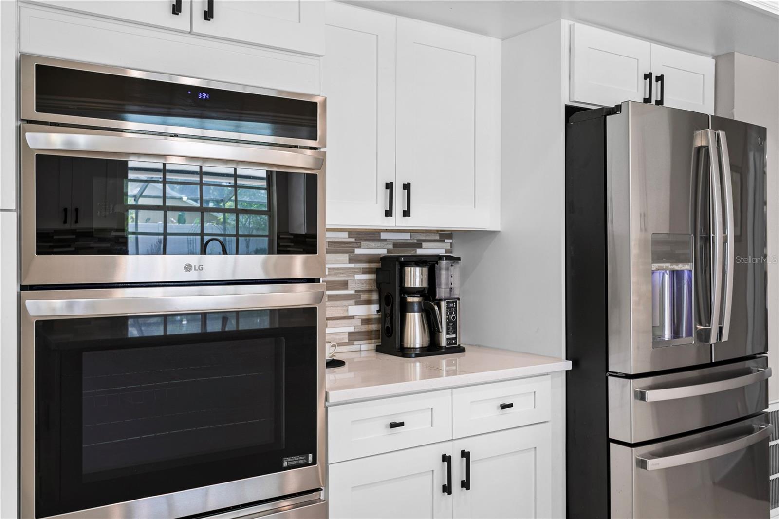 Stainless steel built-in convection over and microwave
