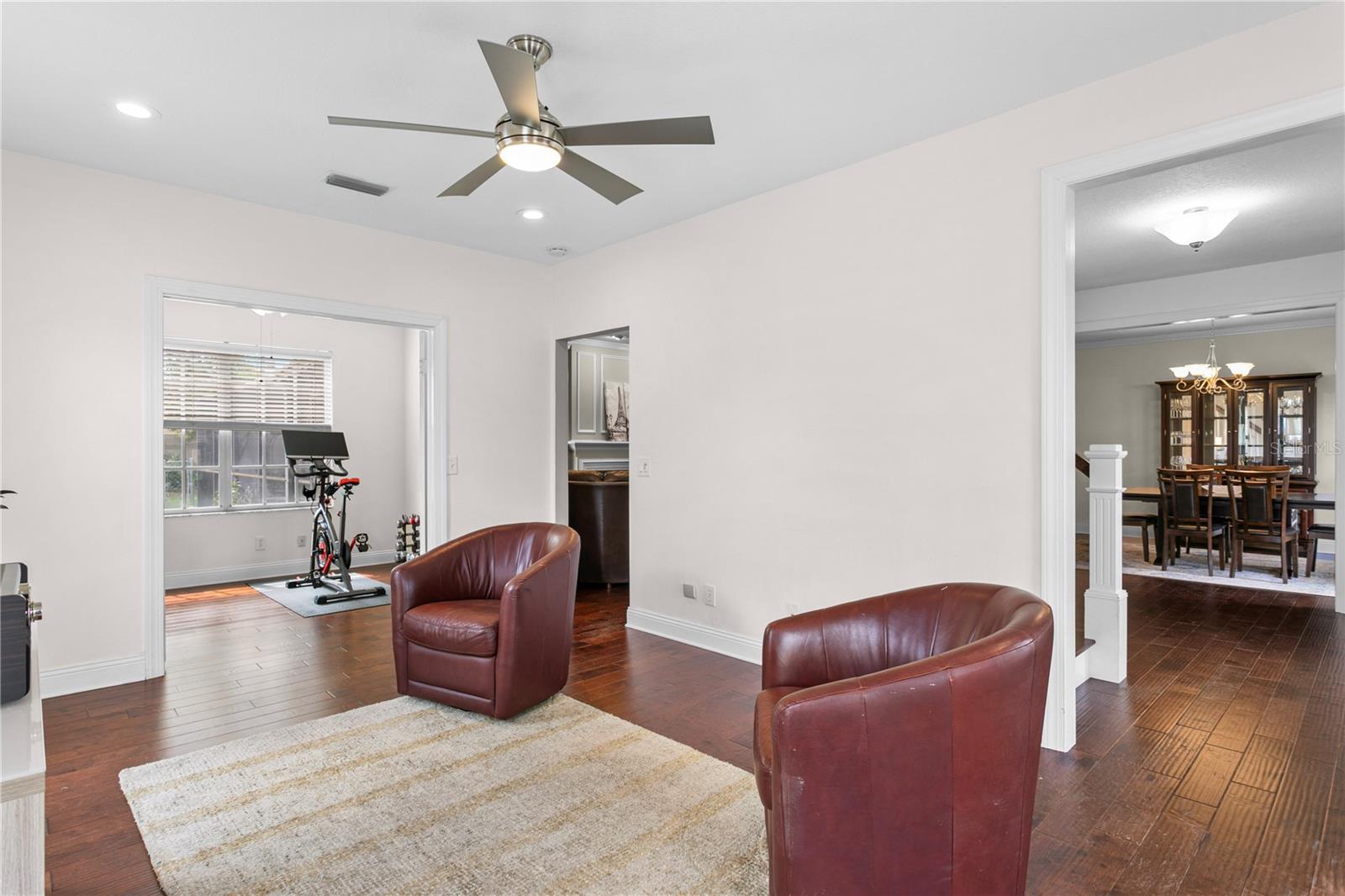 Engineered hardwood floors throughout much of the first floor