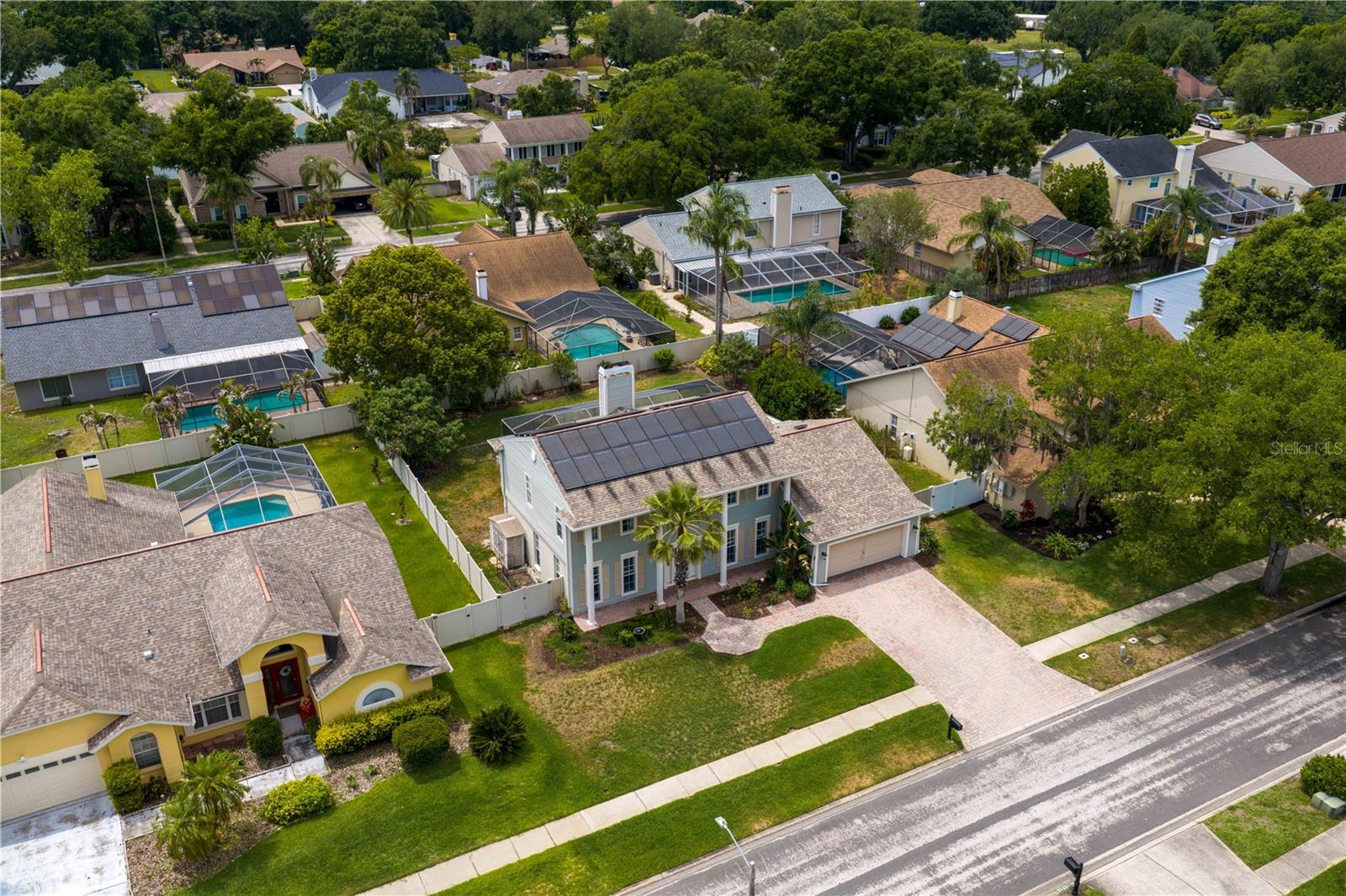 Aerial view of the home