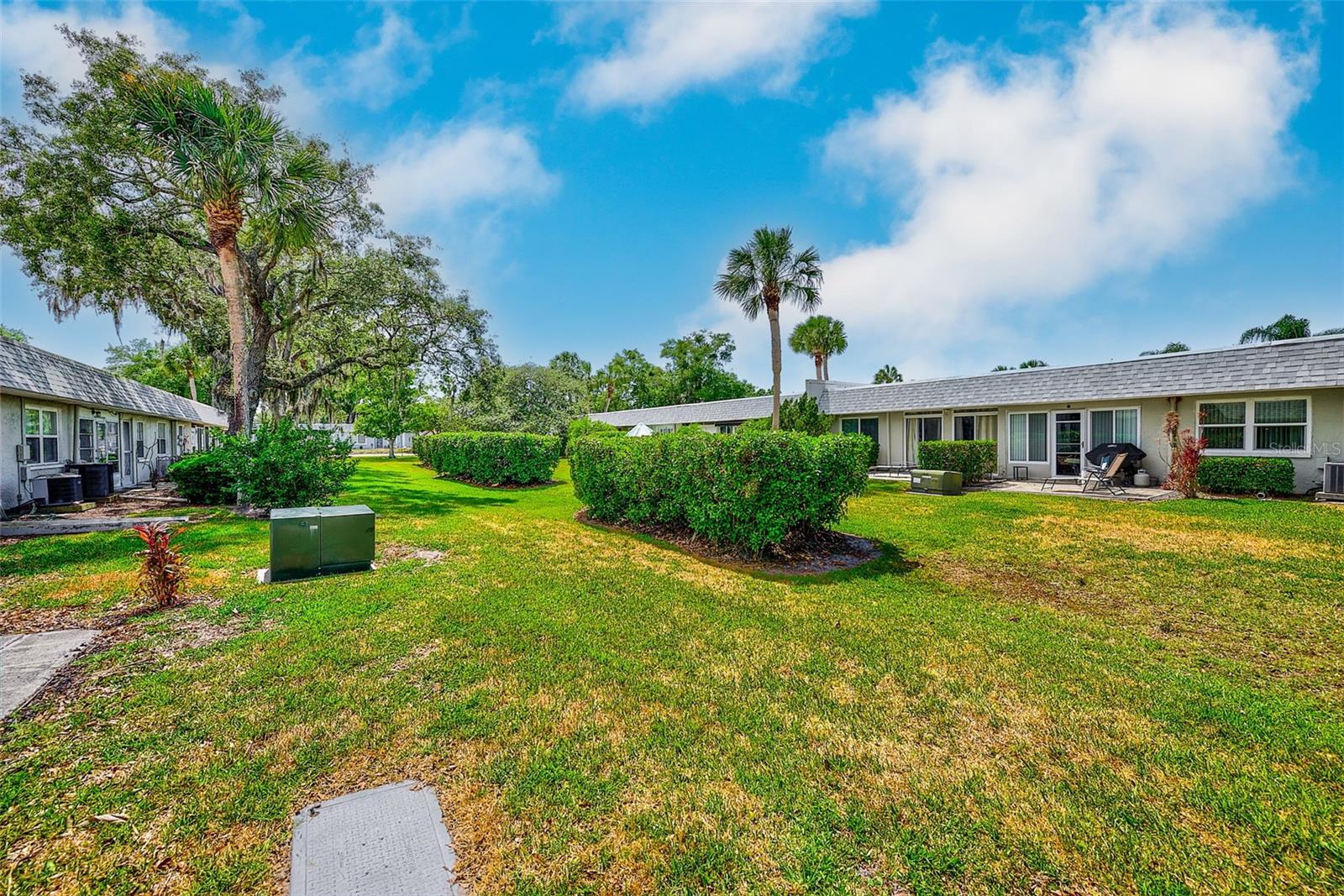 View of backyard of villa
