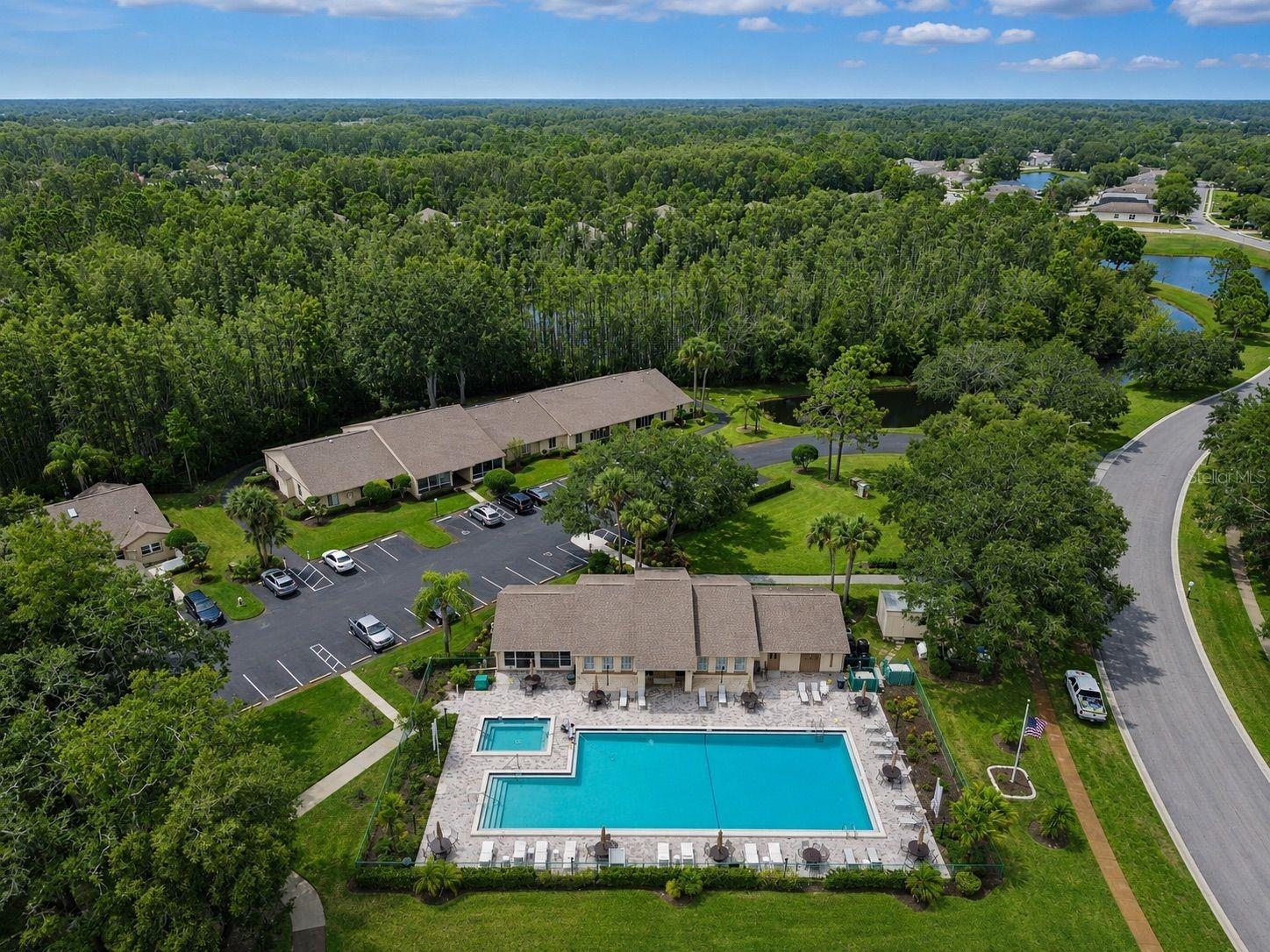 Club house with heated pool