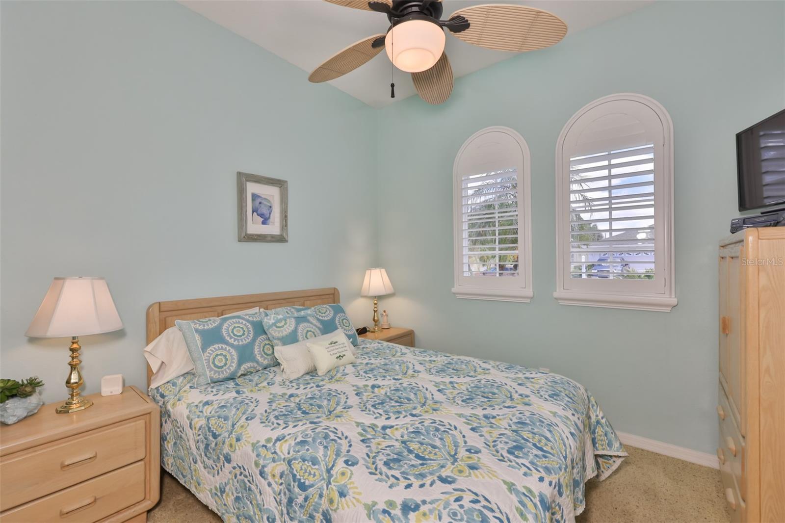 Ample room for a queen size bed and multiple pieces of furniture.