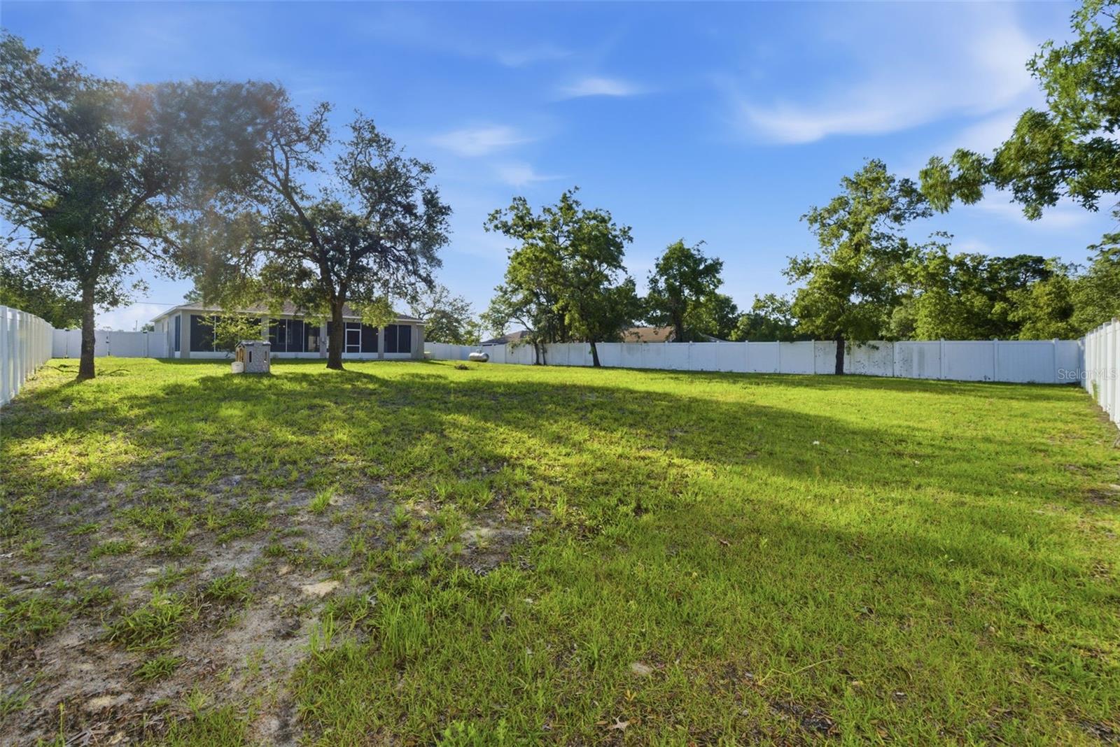 Fenced back yard