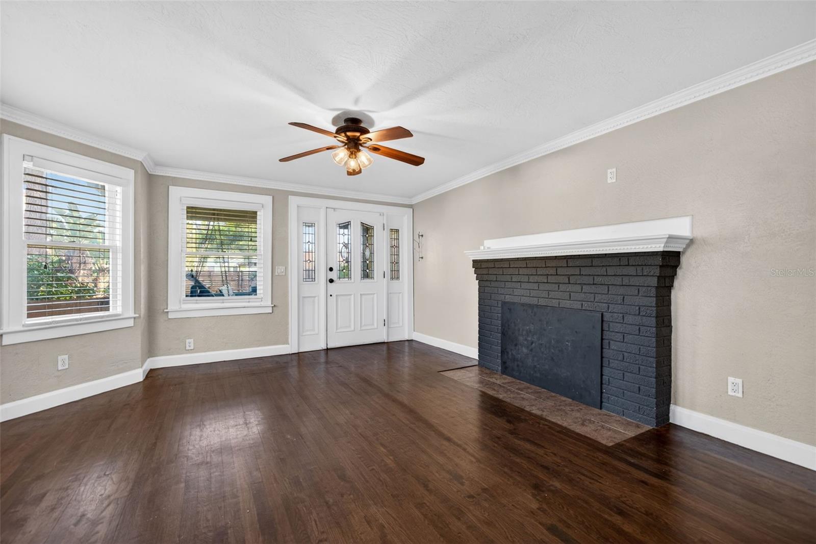 Wood burning fireplace for cozy nights in.