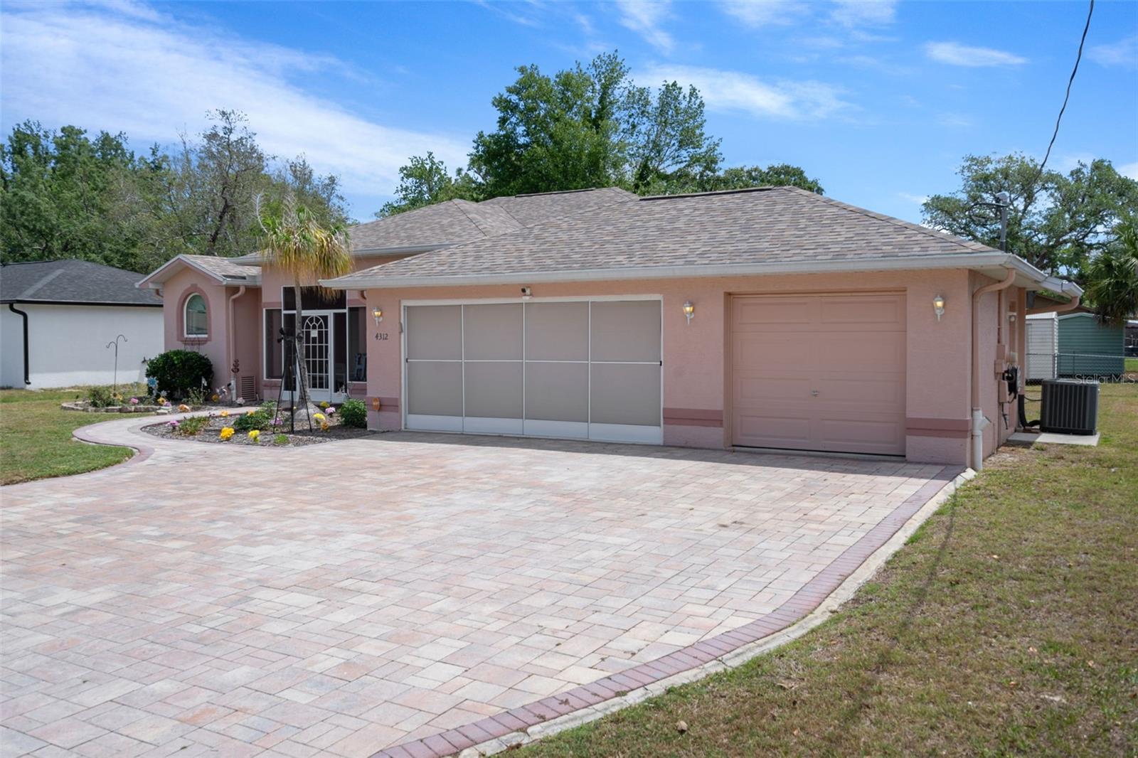 Garage & Paver Driveway