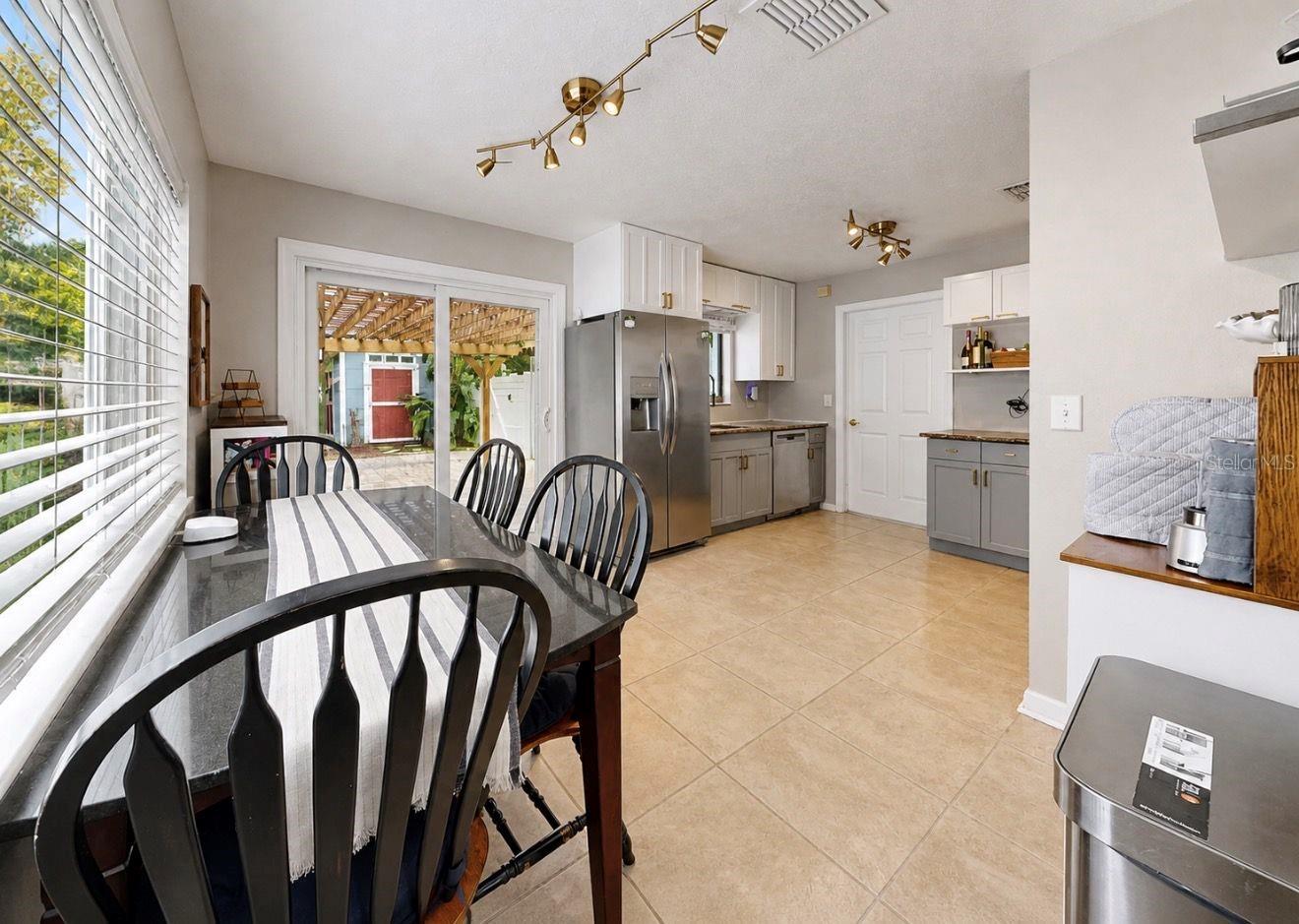 Kitchen with backyard access.