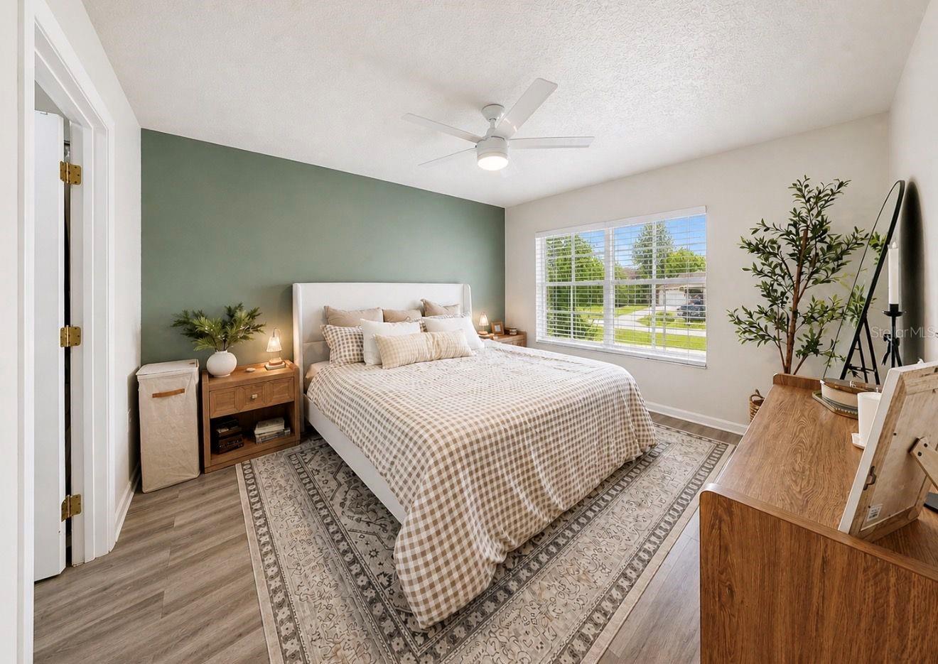 Primary suite with bathroom.