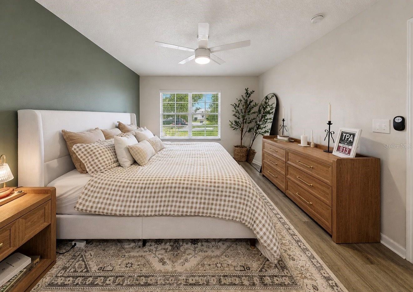 Primary suite with bathroom.