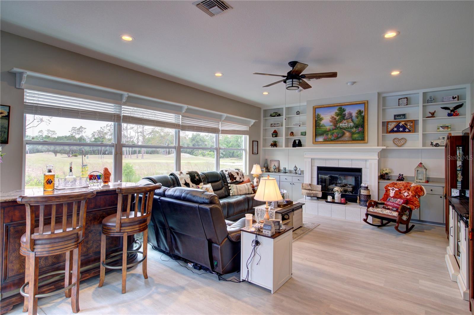 Family Room with view of Golf Course
