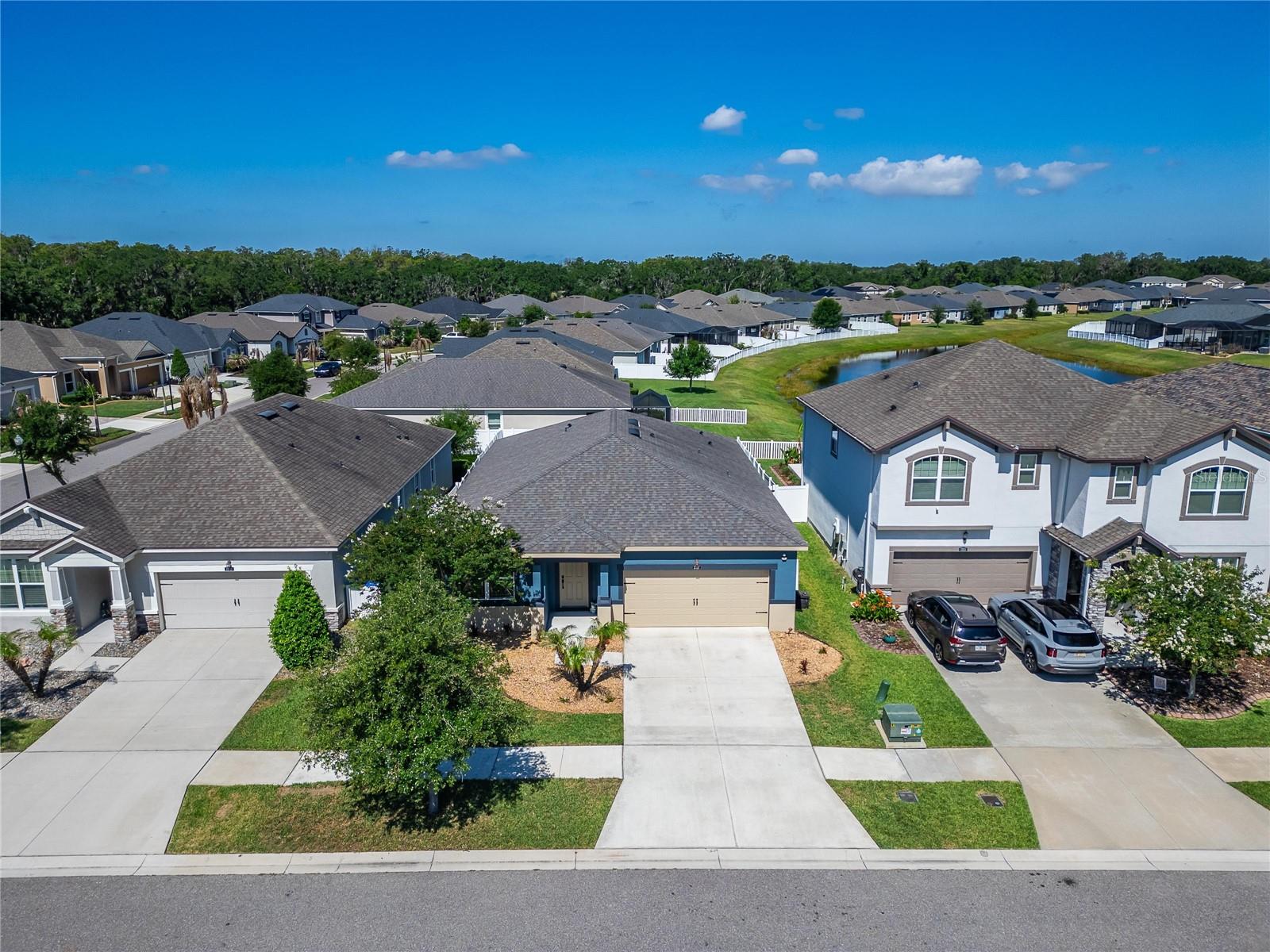 From above, the home’s peaceful setting truly stands out.