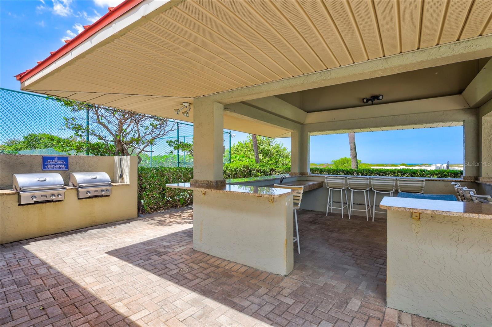 Outdoor grilling and gathering area