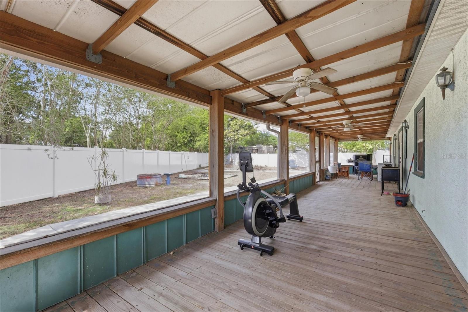 Covered screened-in side patio