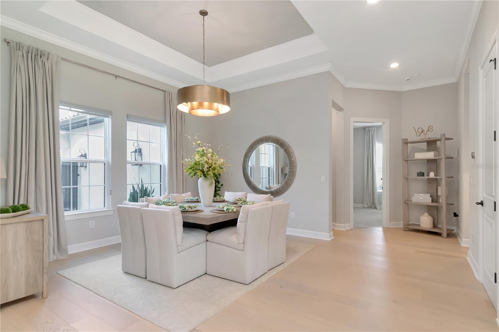 Formal Dining Space with elegant lightining.