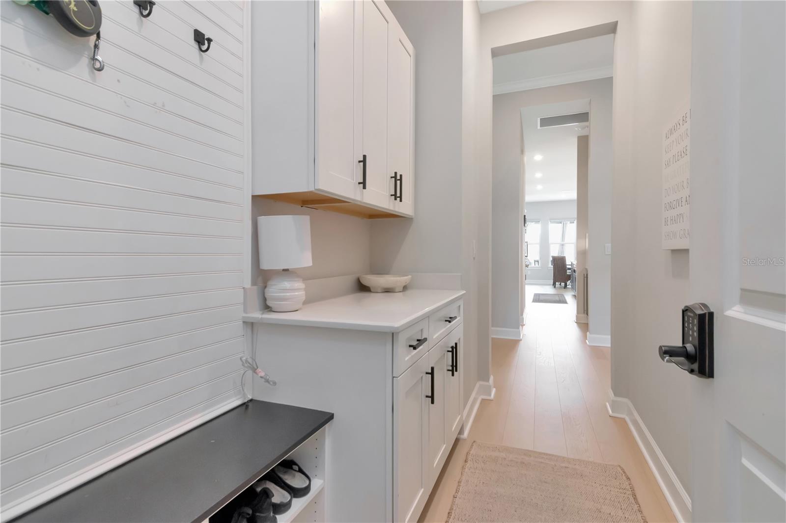 Main Garage Entry Space with Custom Organization and storage
