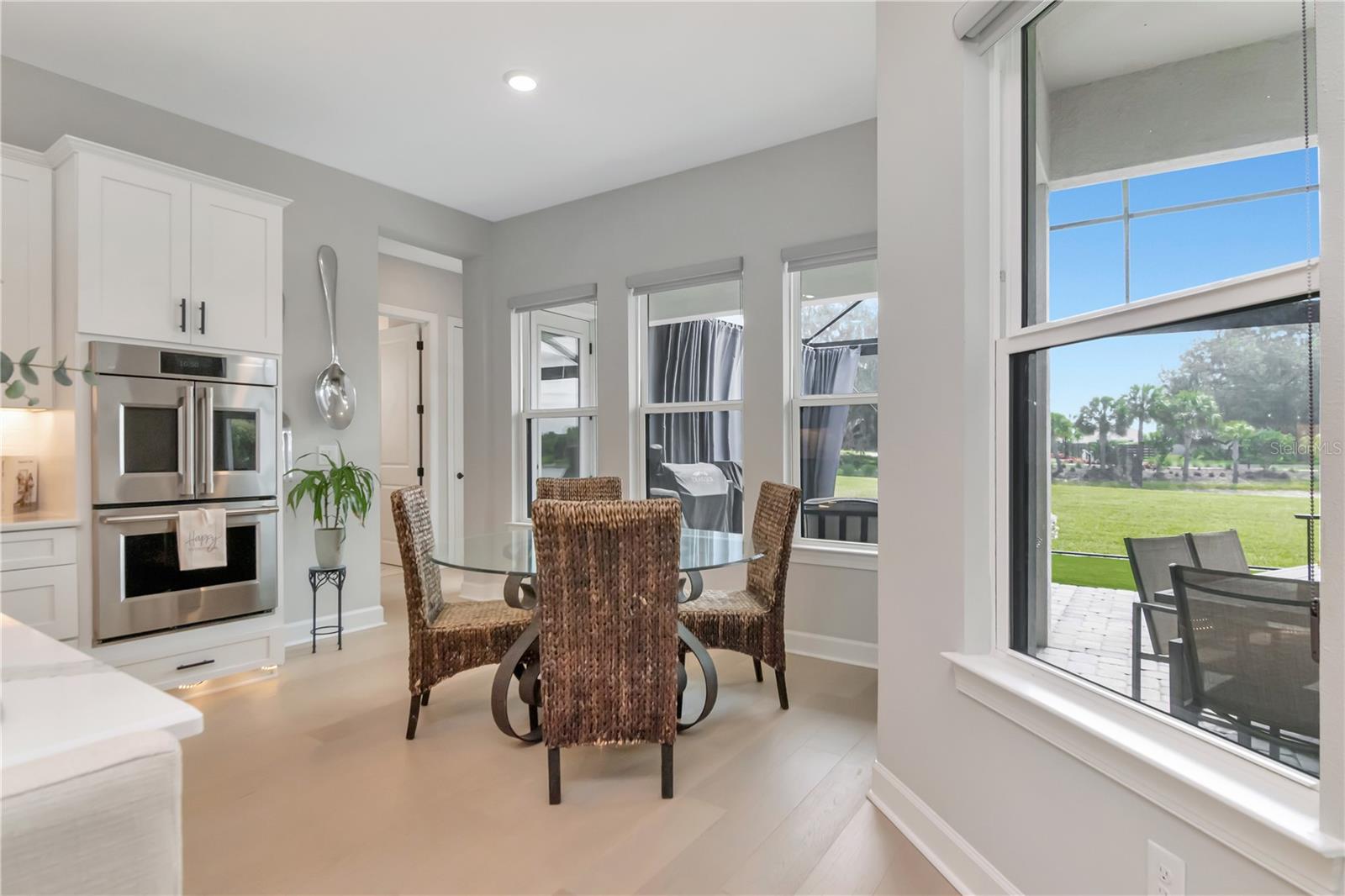 Casual dining space with beautiful water views