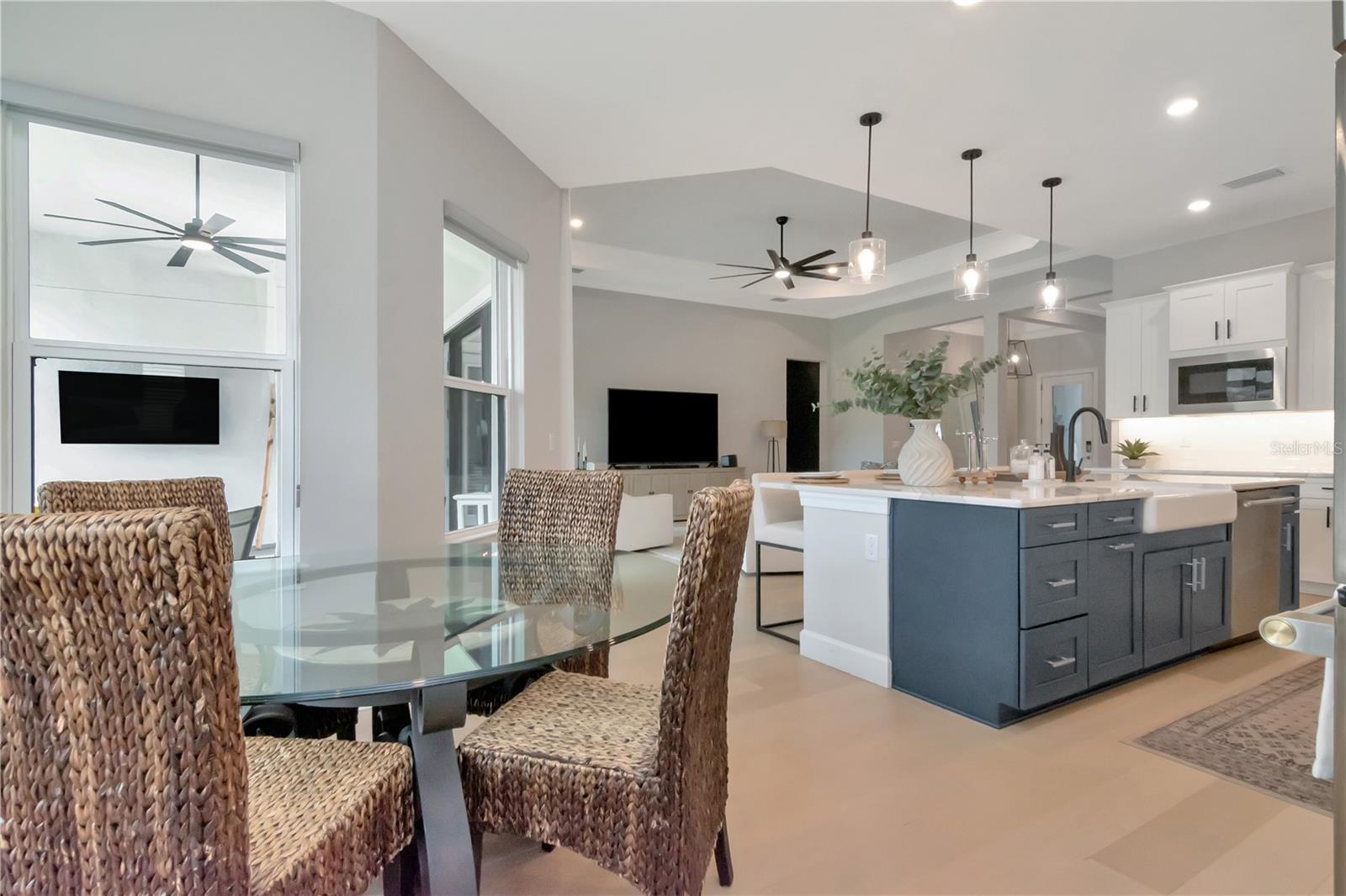 Casual dining space with beautiful water views