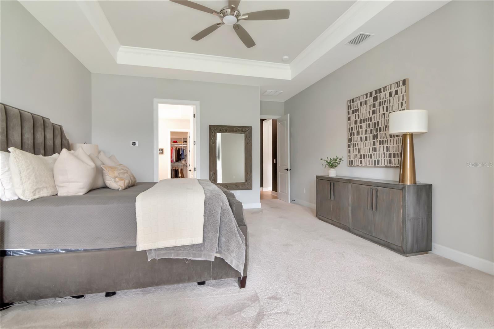 Primary Retreate with private "flex" space, lanai access, spa like ensuite and custom closet.