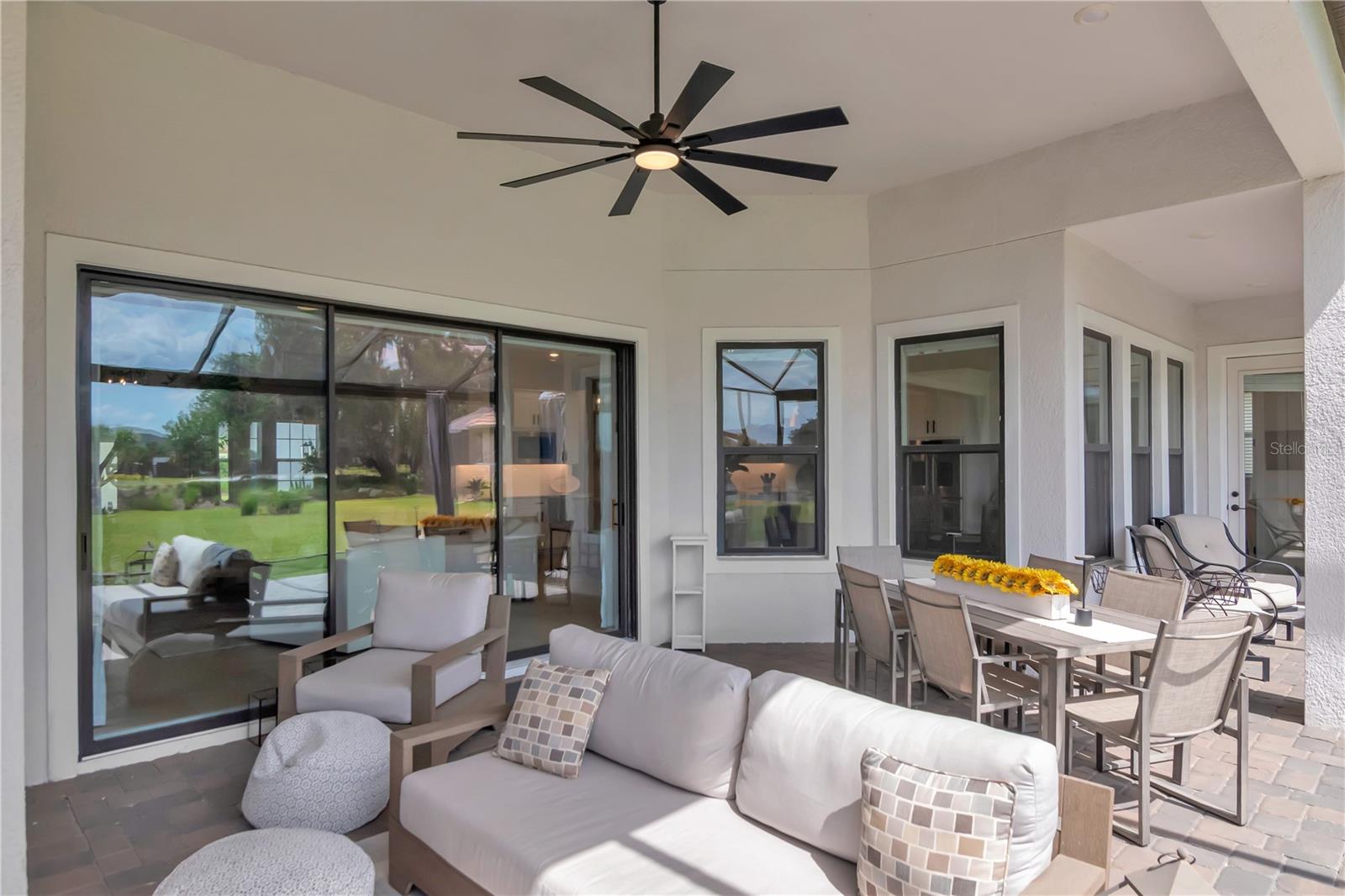 Extended Lanai - Complete with panoramic screen, artificial turf, ceiling fan.