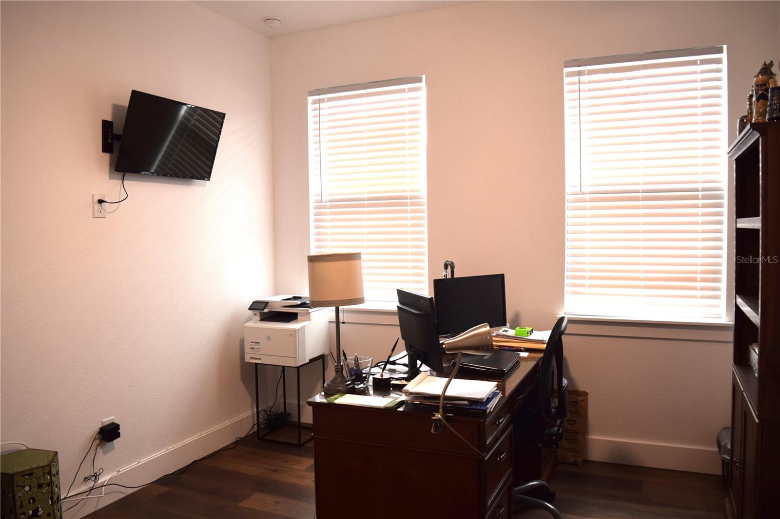 The 2nd bedroom is a large 11 x 12, it faces the back yard making a nice home office.