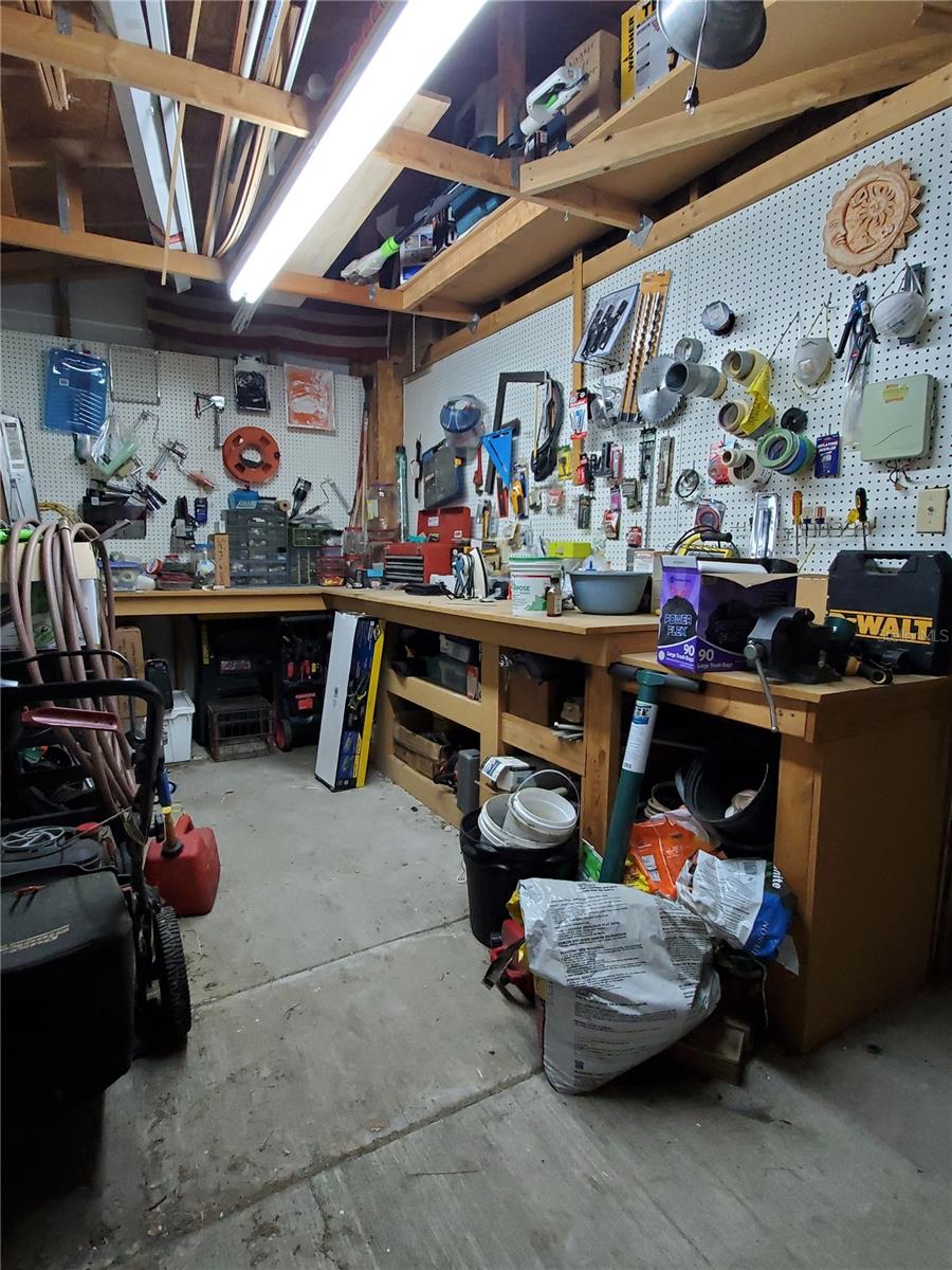 Semi-attached work shed