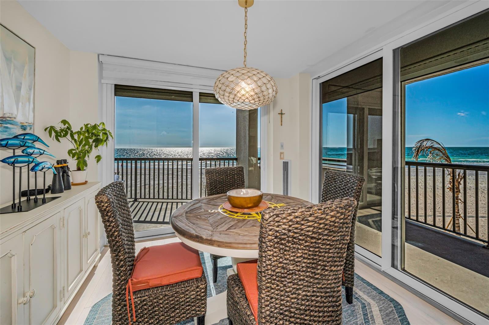 Dining area off the Kitchen with wonderful Gulf front views!