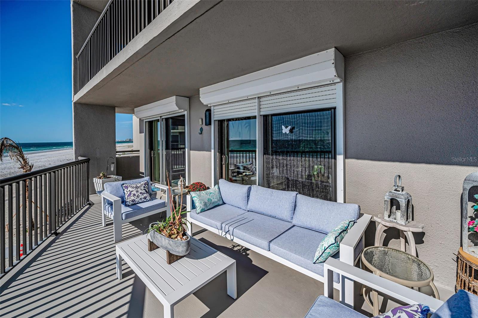 Gulf front Balcony off the Primary Bedroom and Kitchen/Dining area