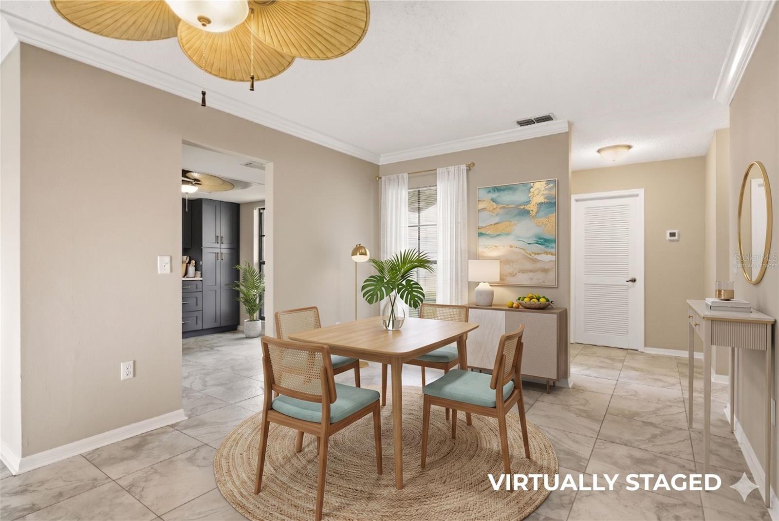 Dining Room and Entryway- Virtually Staged