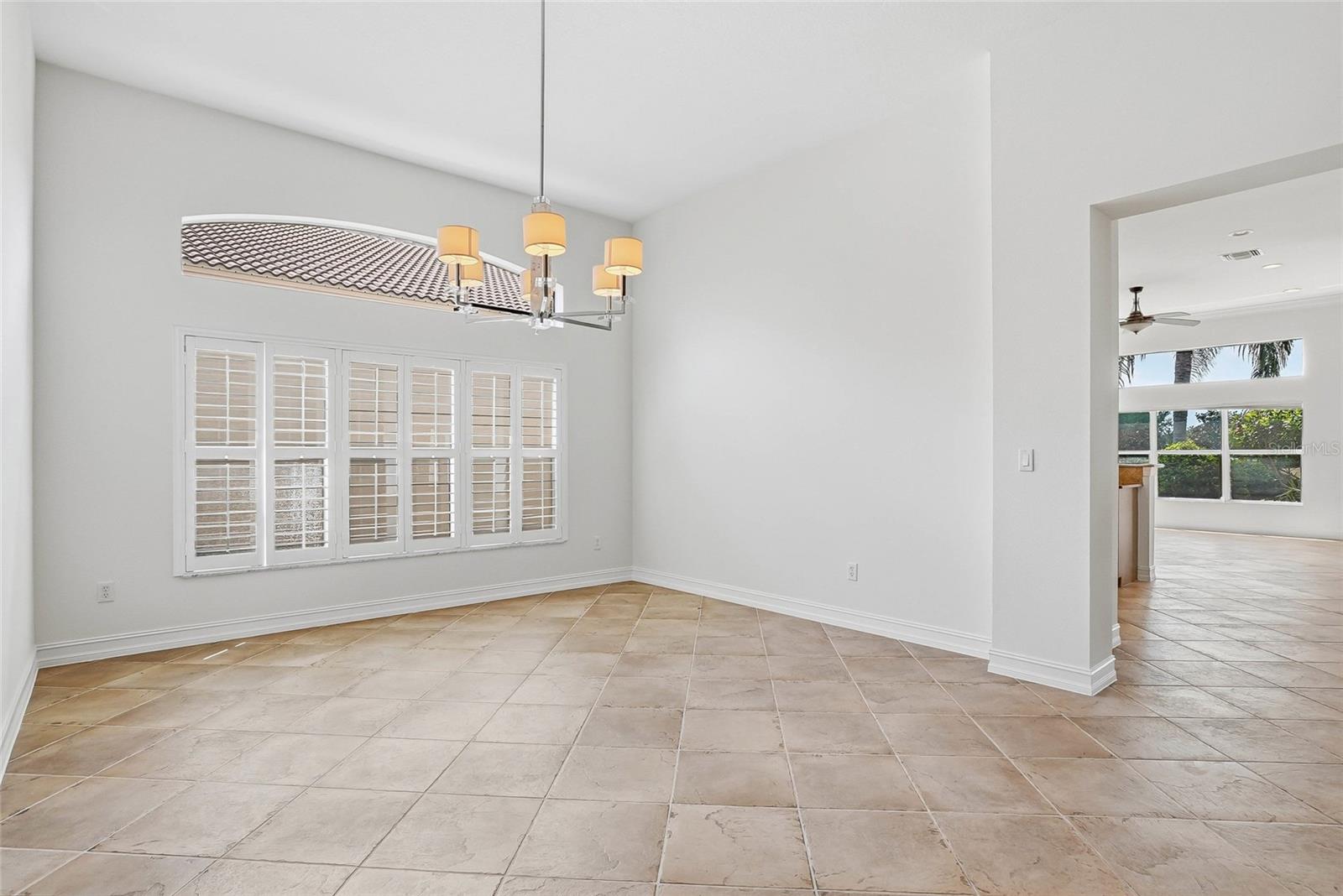 Dining Room/ Living Room - Look at the Beautiful Plantation Blinds