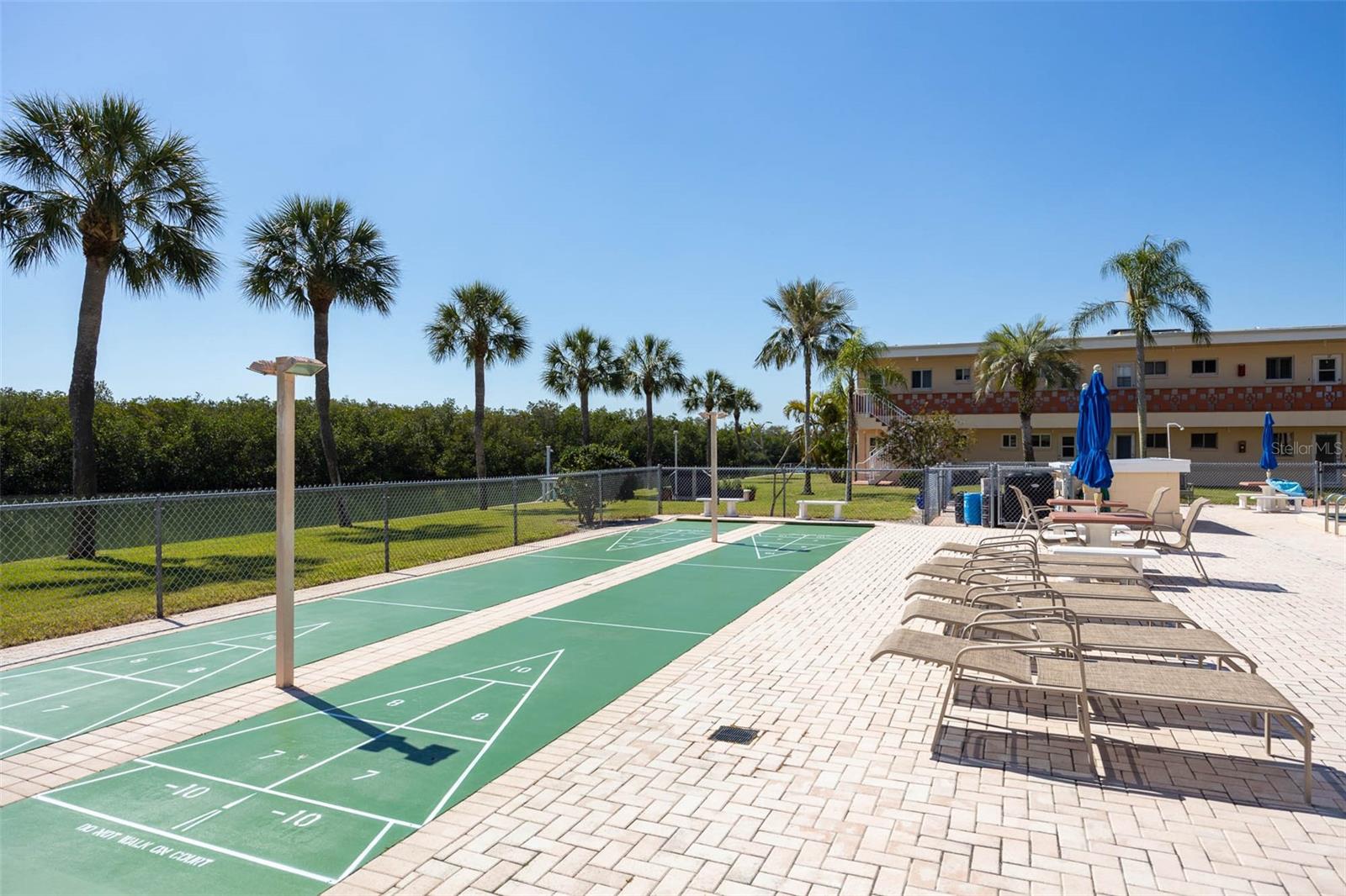 Shuffleboard and Lounging Poolside