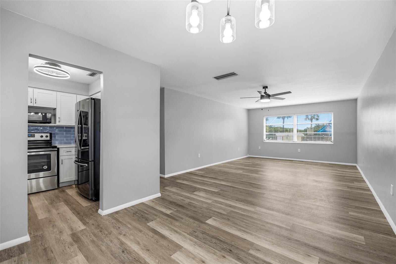 Updated - Modern Living Room - Dining Area - Kitchen