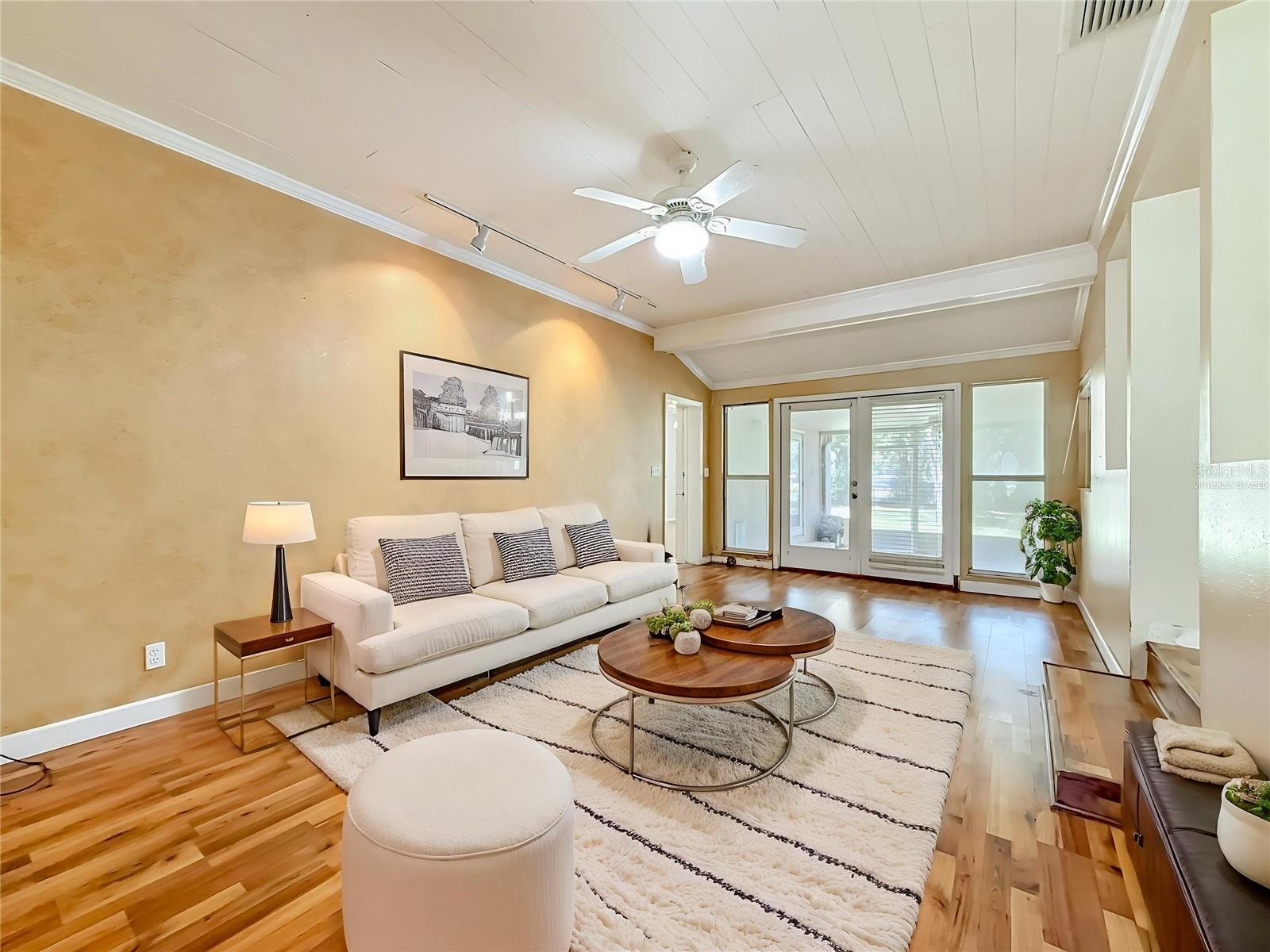 Virtually staged living room
