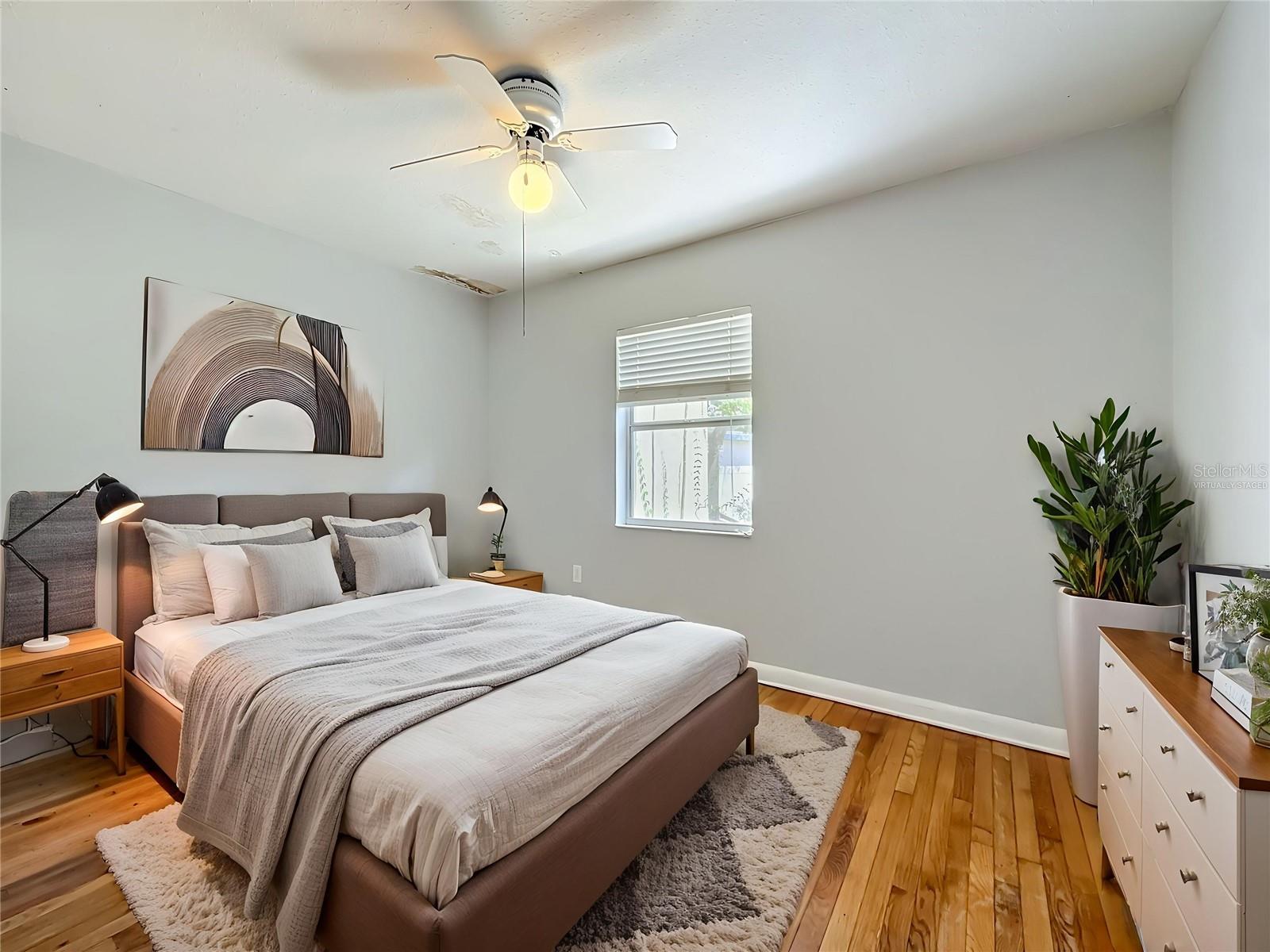 Virtually staged bedroom