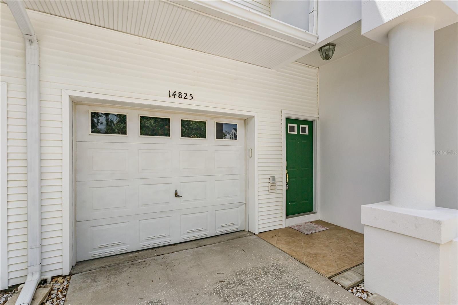 Front door and garage entrance