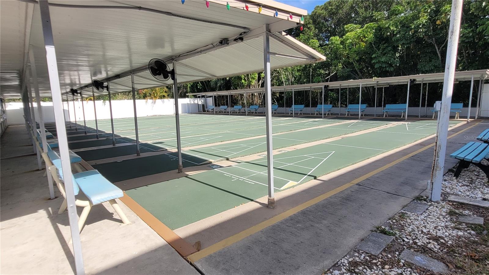 Lots of shuffleboard courts