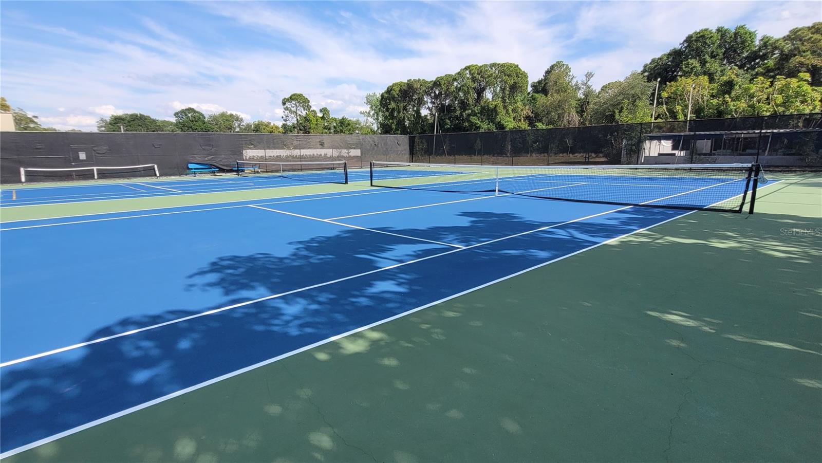 Newly resurfaced tennis courts