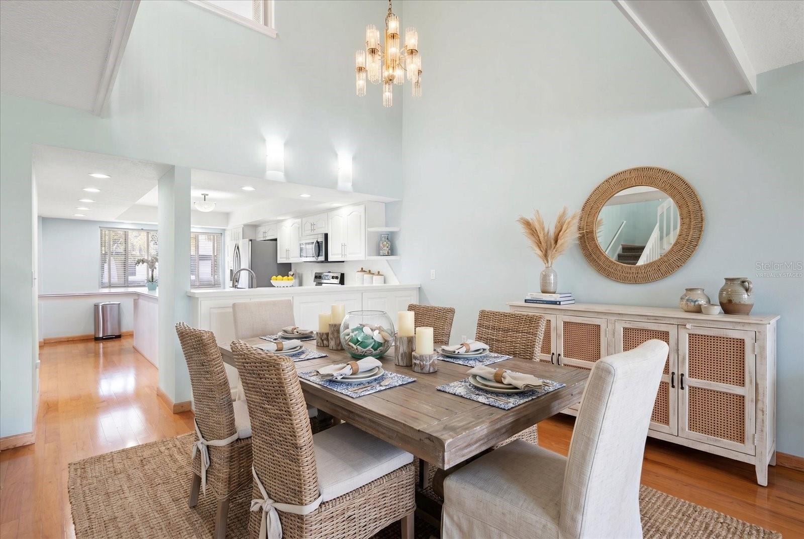 virtually staged dining area
