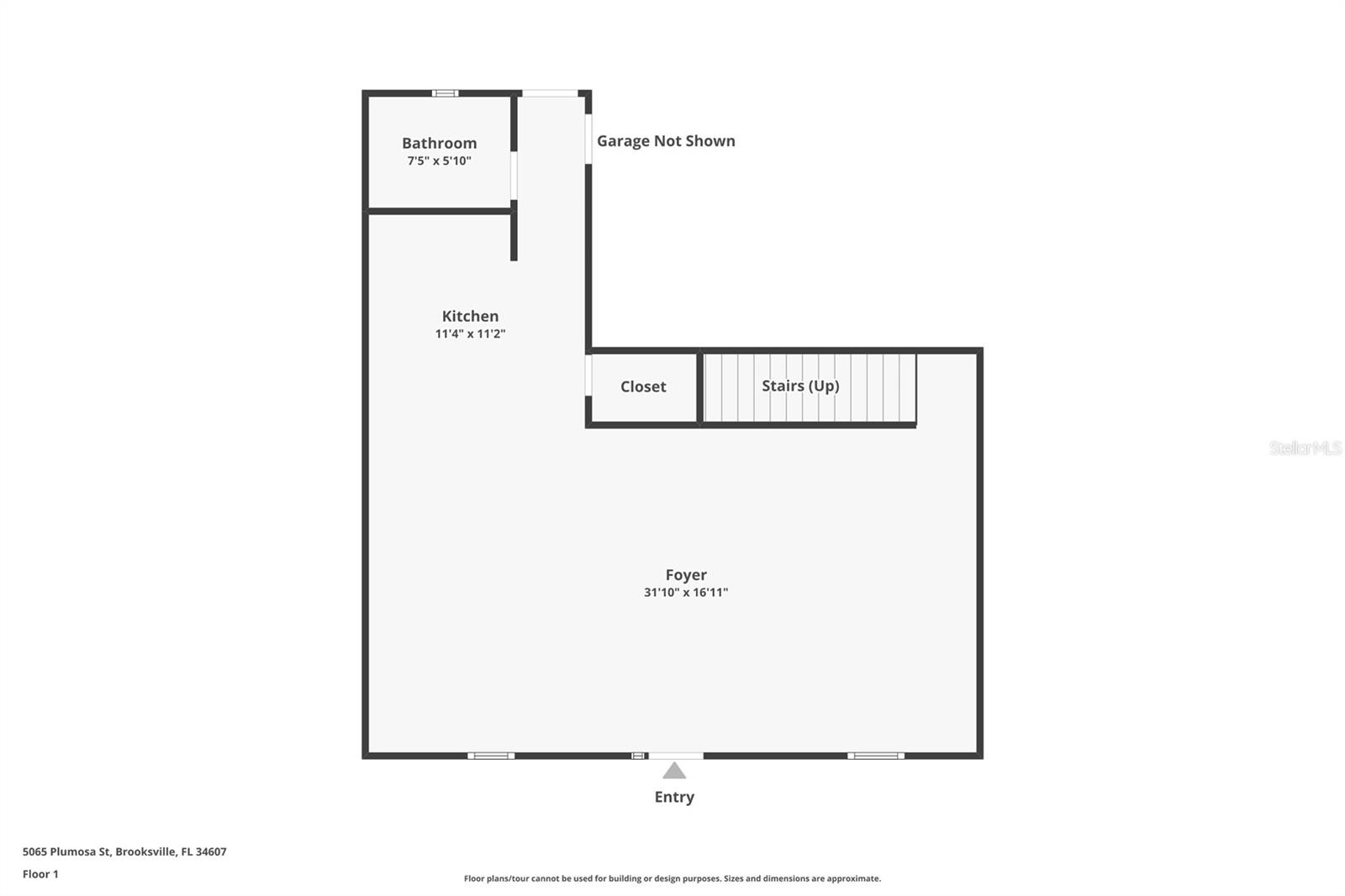 1st floor floor plan.  The empty space is the garage
