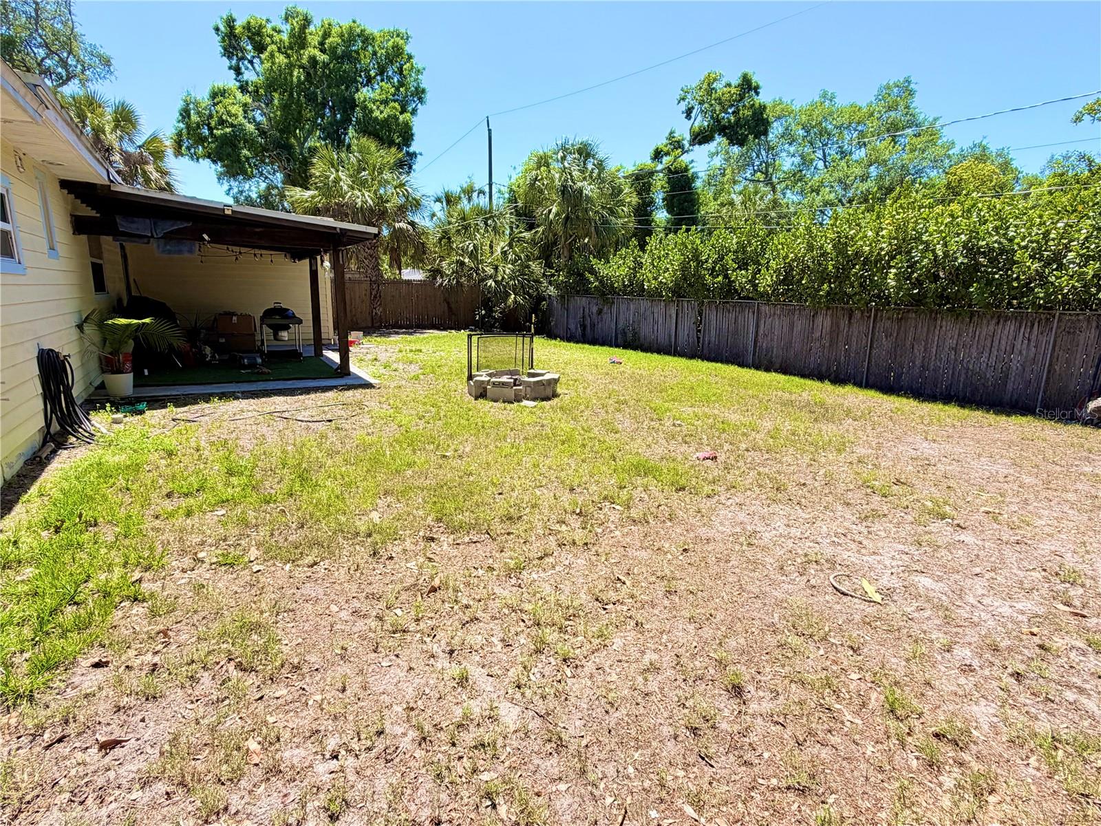 Fenced backyard
