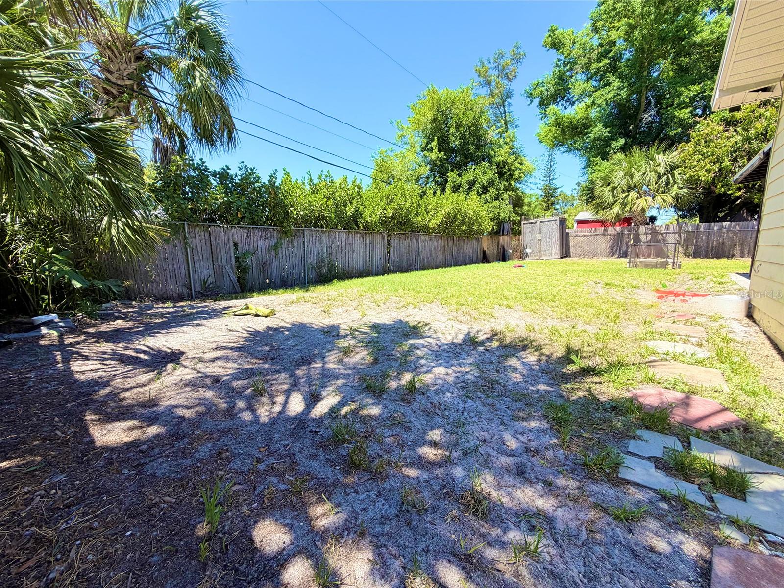 fenced backyard