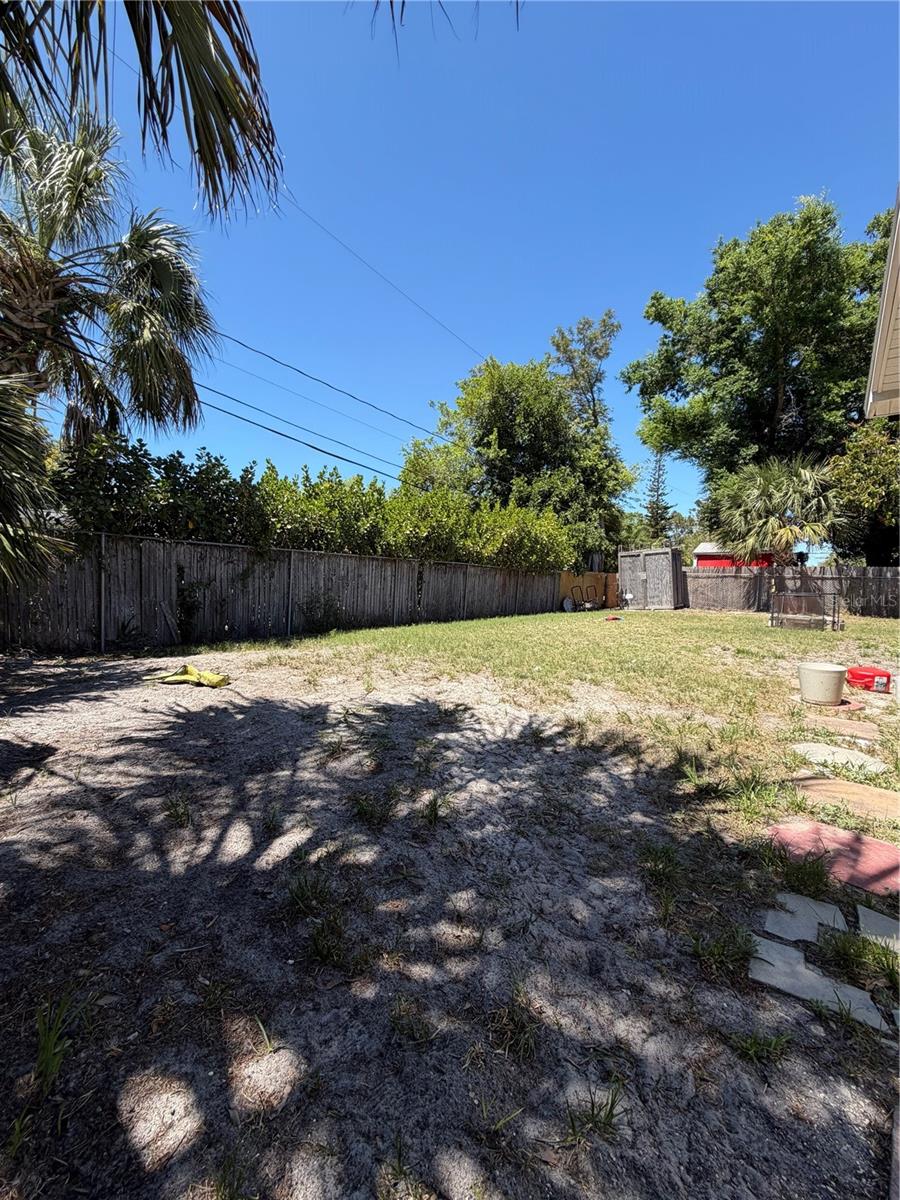 fenced backyard