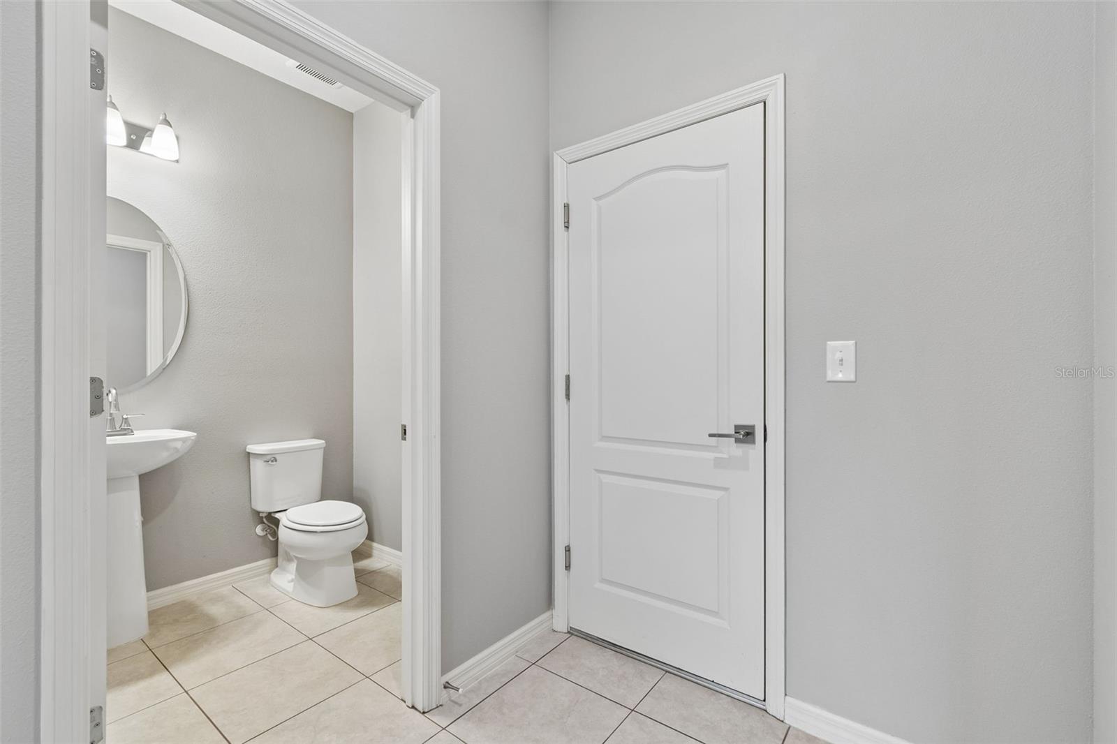 Garage Entry and Powder Room