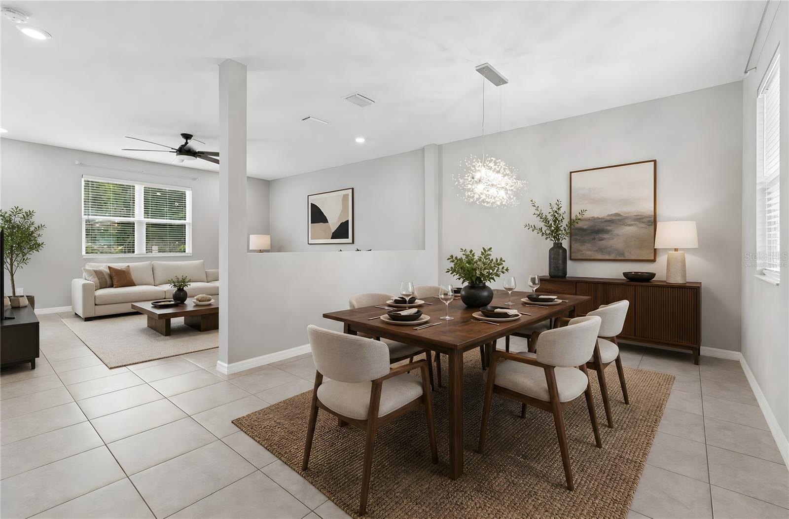 Living and Dining Room - Virtually Staged