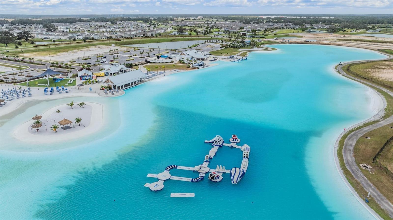 15 acre lagoon w/sandy beaches