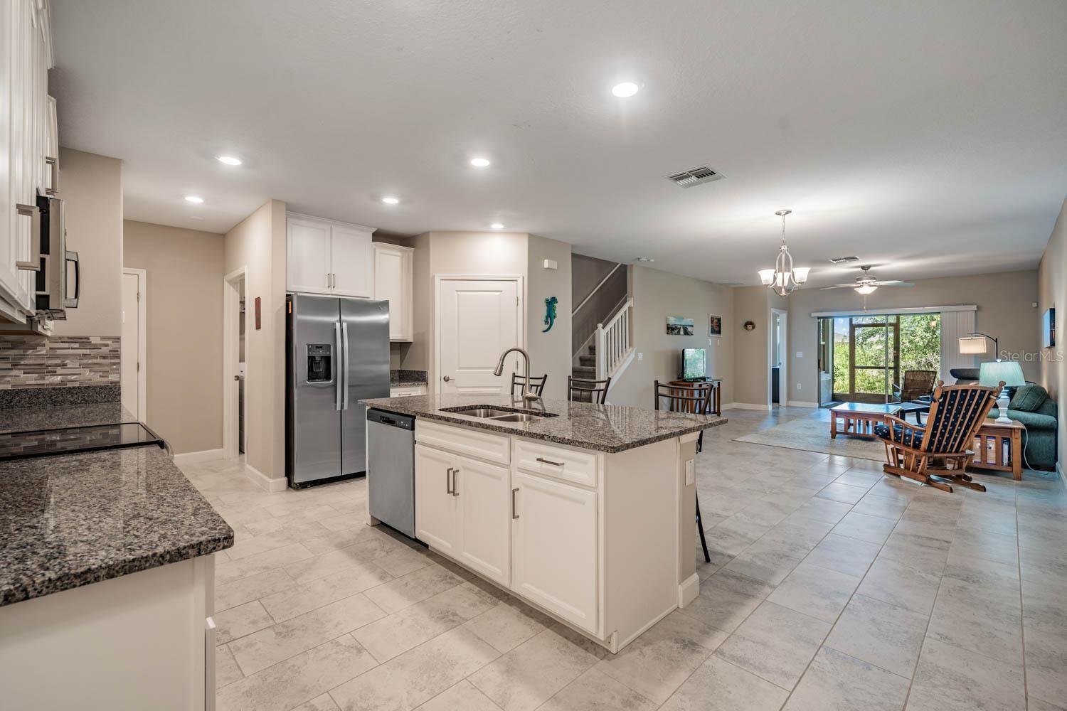 Kitchen is open to family room