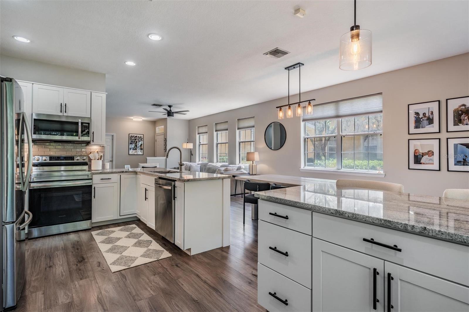 Beautiful white cabinets and lots of storage