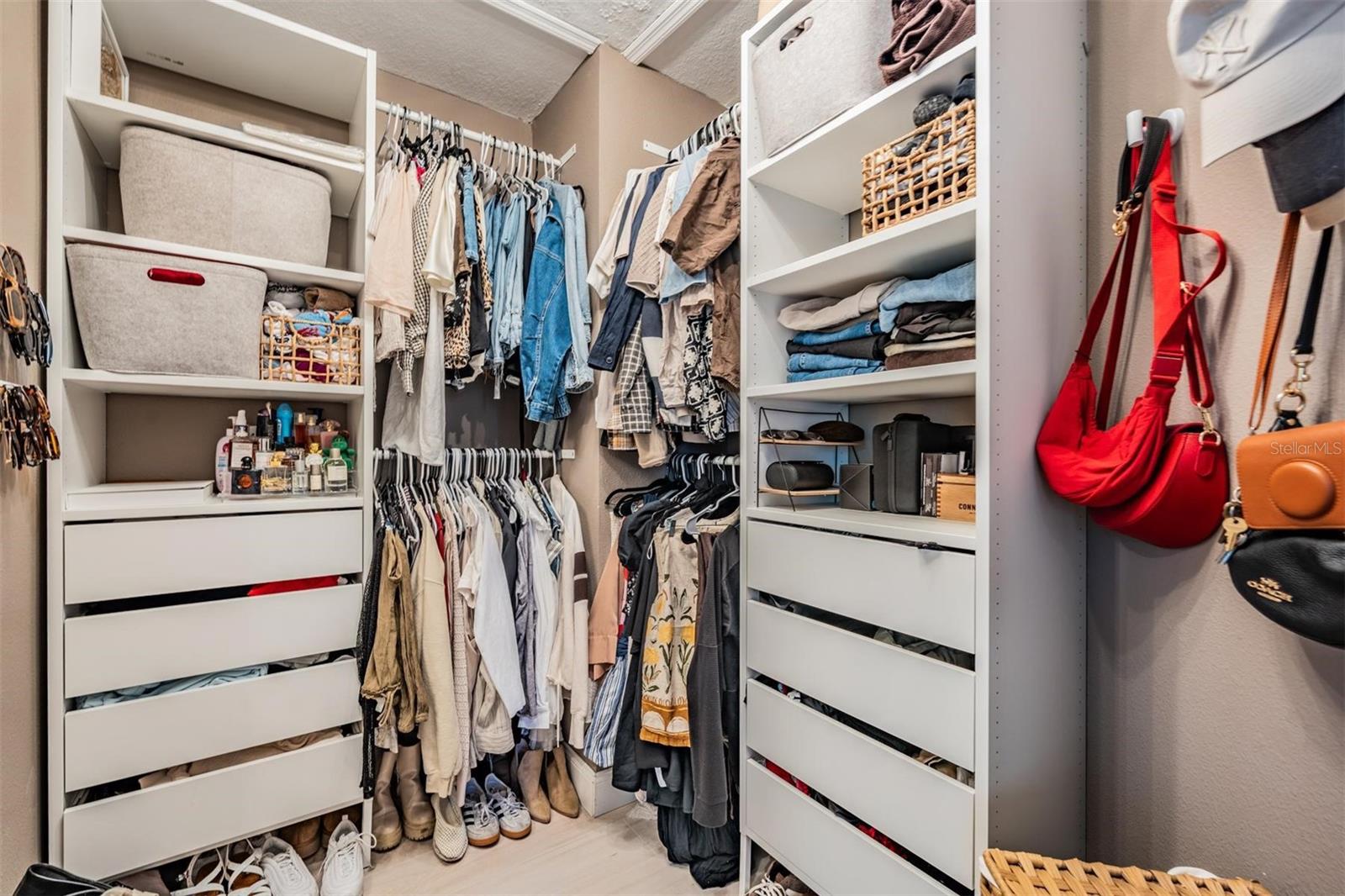 built out primary closet